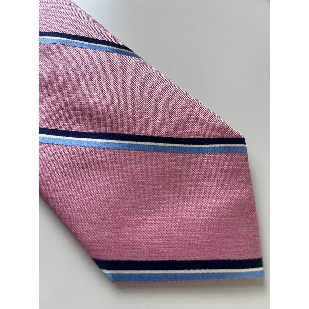 $55 NWT PERRY ELLIS Pink Print‎ Silk neck Tie USA 59" X 3 1/4"